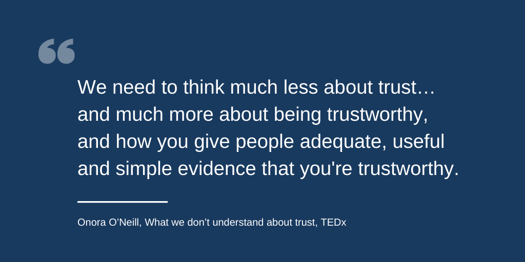 Quote by Onoa O'neill on trust
