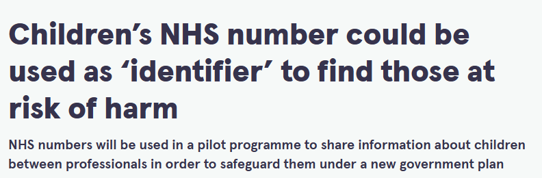 Headline about data linkage